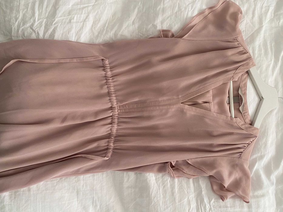 Rochie scurta, vaporoasa, roz, H&M, ca noua, de vara, marimea 36/S