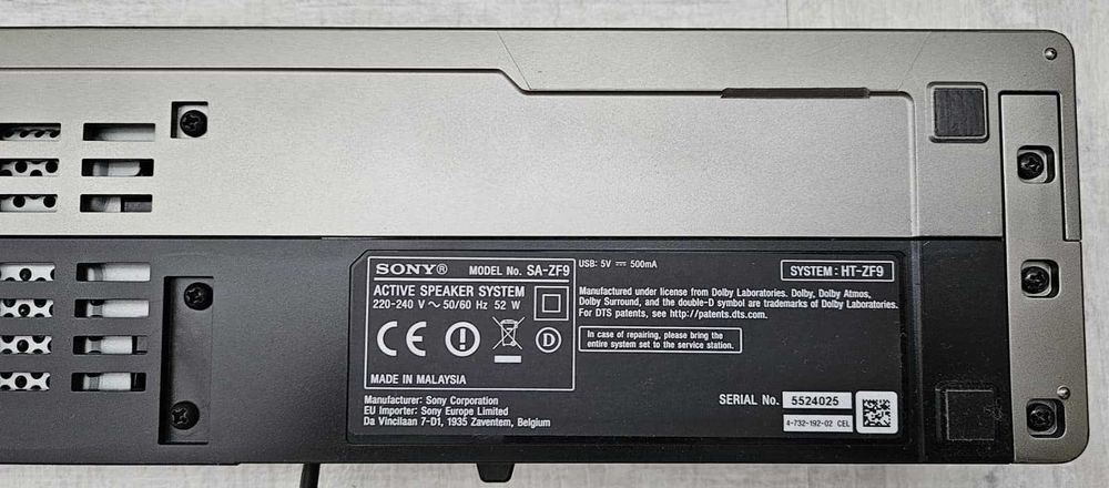 Soundbar Sony HT-ZF9 3.1 Dolby Atmos / DTS:X + Subwoofer wireless
