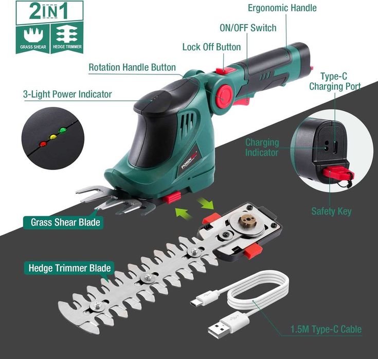 Foarfeca electrica iarba- gard viu, cu Acumulator, REDUS de la 260RON