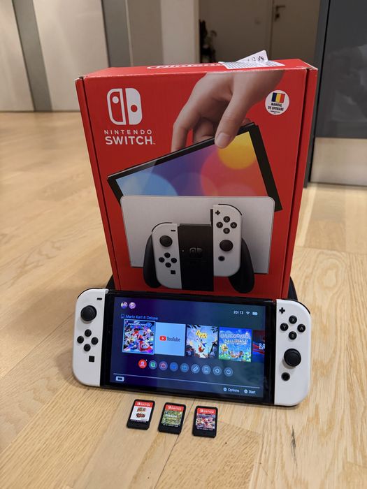 Nintendo Switch OLED fullbox + 3 jocuri