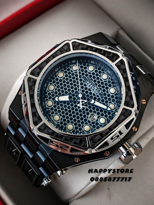 INVICTA Carbon Hawk automatic Black 55 mm, Инвикта нов мъжки часовник