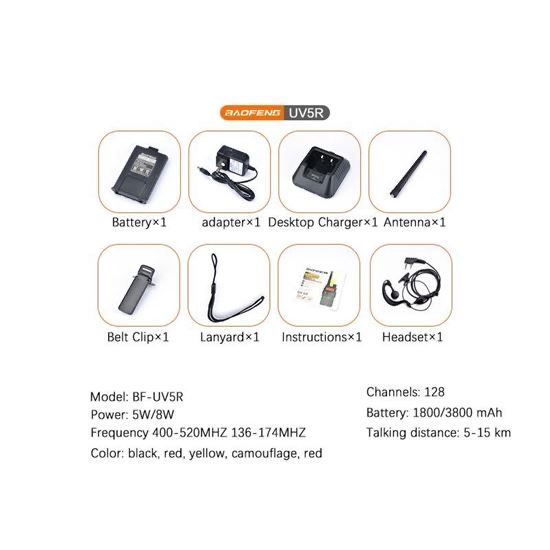 Радиостанция walkie talkie Baofeng UV5R 5W и 8W ВНОСИТЕЛ radiostation