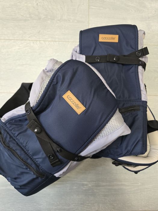 Marsupiu ergonomic multifunctional 2in1 Coccolle Gemini albastru, 0-3