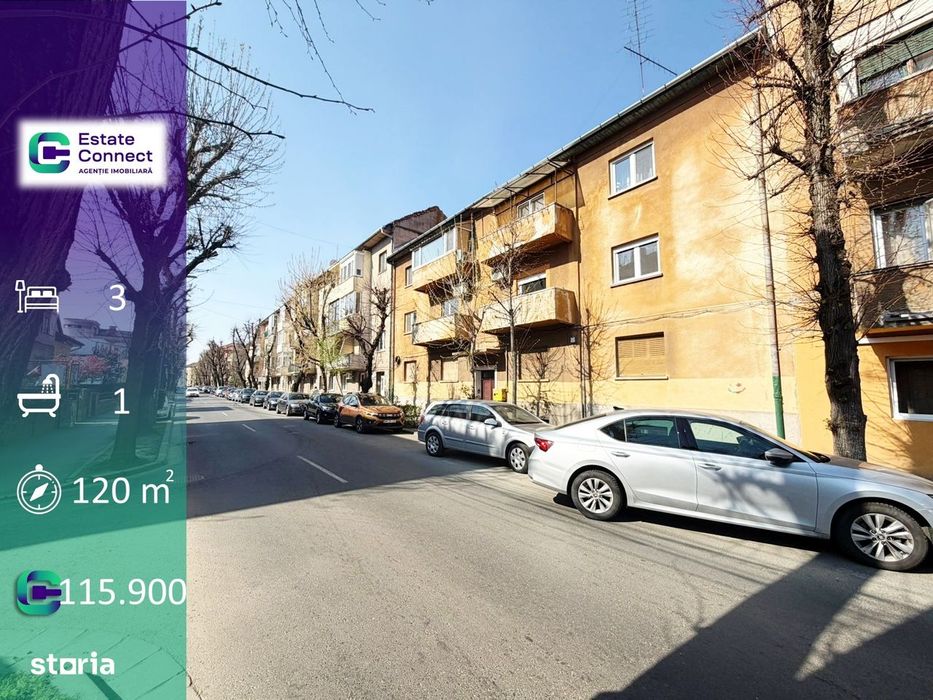 Apartament spațios 3 camere, etaj 1, centrală pe gaz – Vasile Milea