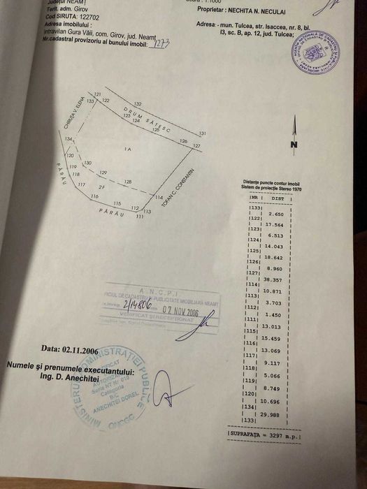 Vand teren intravilan sat Gura Vaii comuna Girov