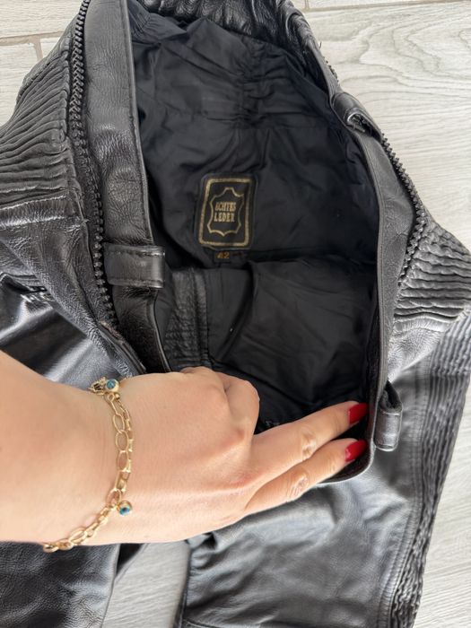 Pantaloni moto piele