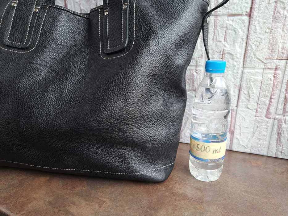 дамска чанта,TT.BAGATT голяма черна торба-естествена кожа