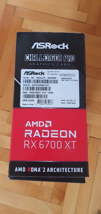 Видео карта асрок AMD Radeon RX6700xt challenger pro Asrock 12GB