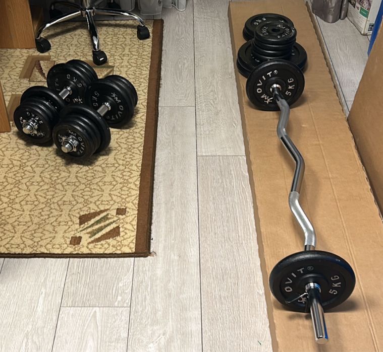 Set Haltere si Gantere 100Kg si Bara Z