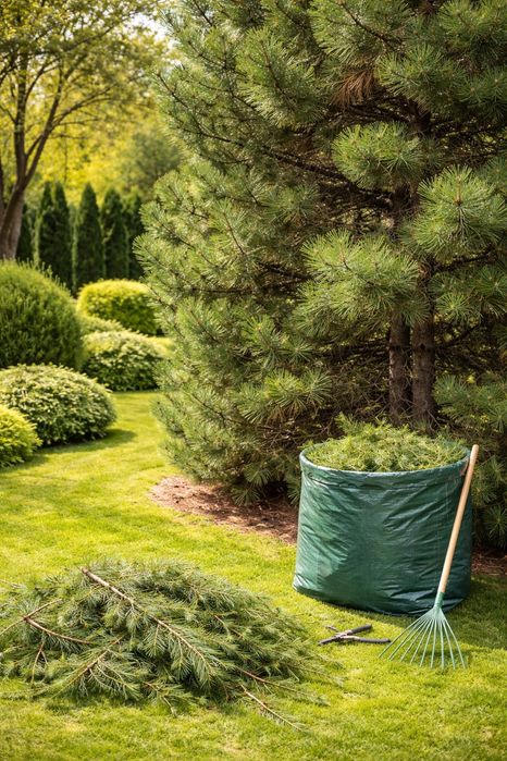 Чистка хвойных растений!!!