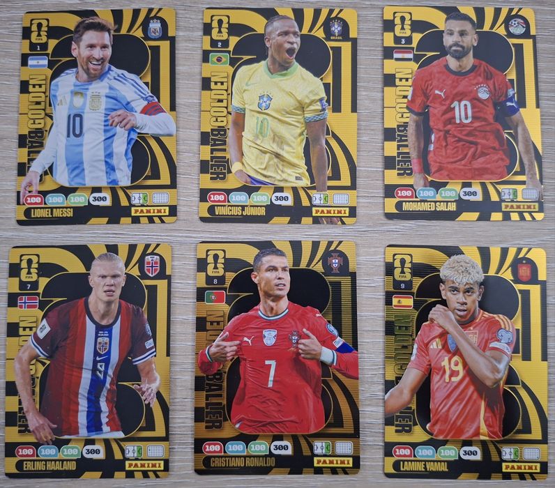 Panini FIFA World Cup 2026 Adrenalyn XL – Golden Baller, Limited Edition, Messi, Ronaldo, Haaland, Yamal