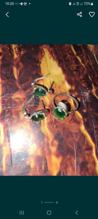 Серьги серебро с золотом