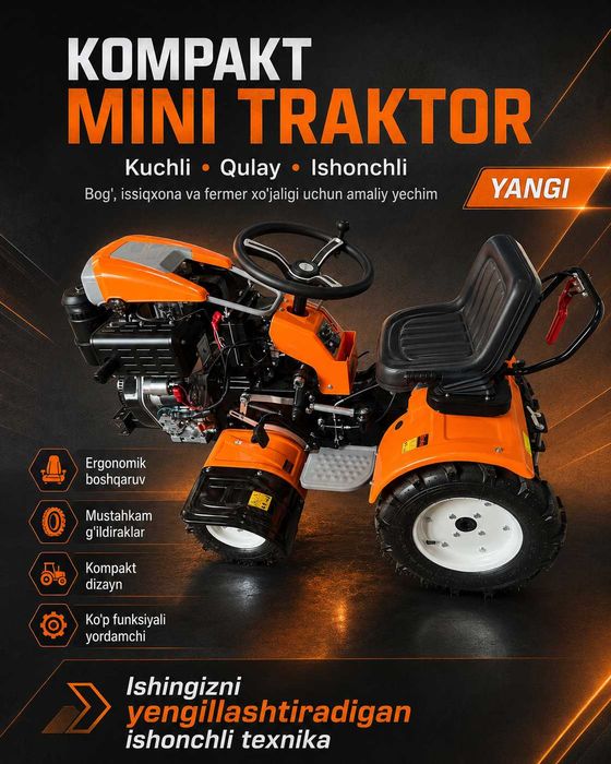 Mini traktor parniklar uchun