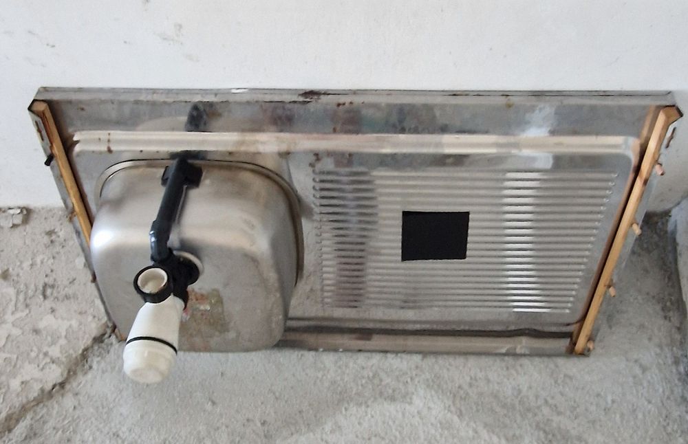 Кухненска мивка, алпака 100х60 см със сифон