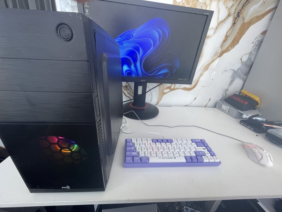 игровой компьютер с монитором (144Hz,i7,8gb ram, hdd 500,gtx 1050ti)
