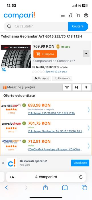 Amvelope m+s : 255 70 18 - Bridgestone & Yokohama -