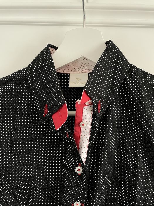 Дамска черна риза на точки, размер 38