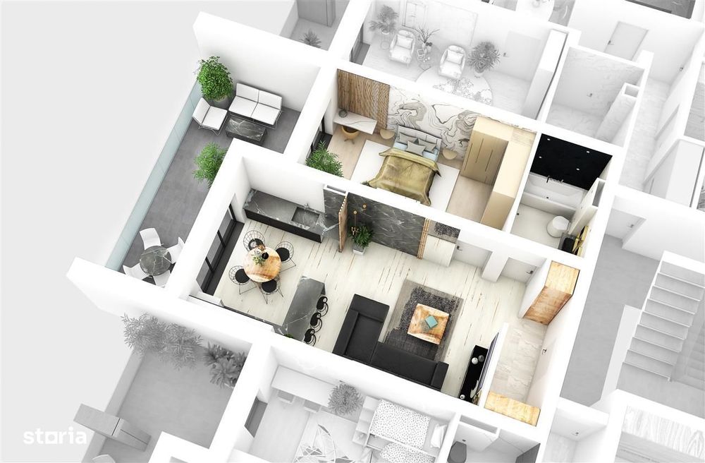 Apartament de vânzare în Sibiu – 2 camere, terasă 18 mp, aer cond.