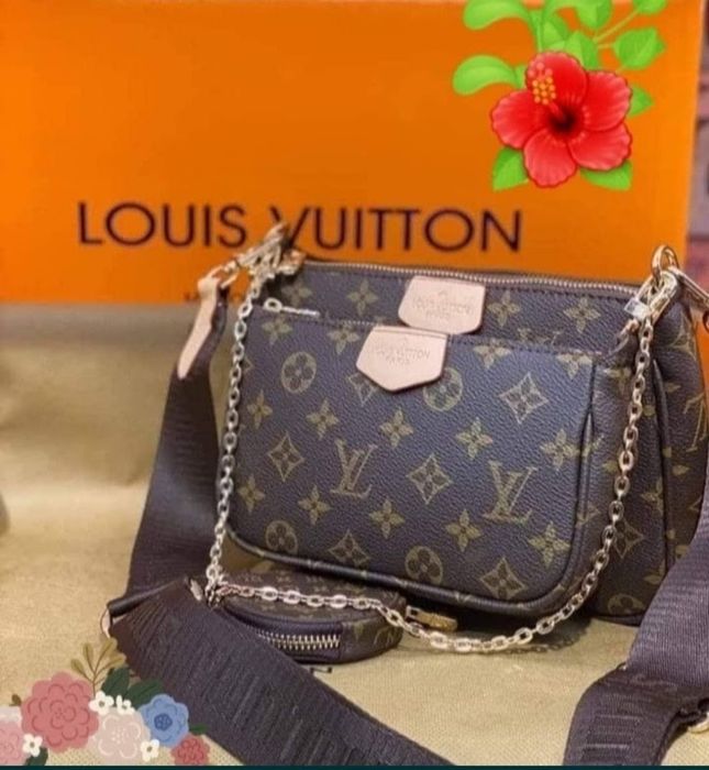 Geanta 3 în 1 Louis Vuitton,piele naturala, cutie,card,factura,saculet