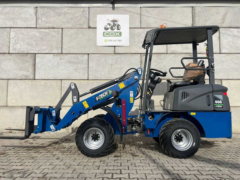Încărcător electric V-Tech 606 - ridica 1100 kg  + Atasamente (Nou) + Video