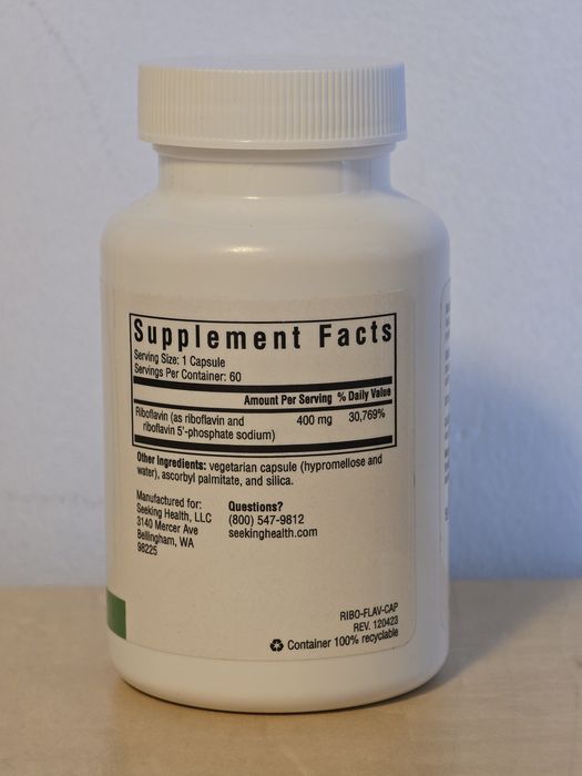 Supliment alimentar Seeking Health Riboflavin vitamina B2 60 capsule