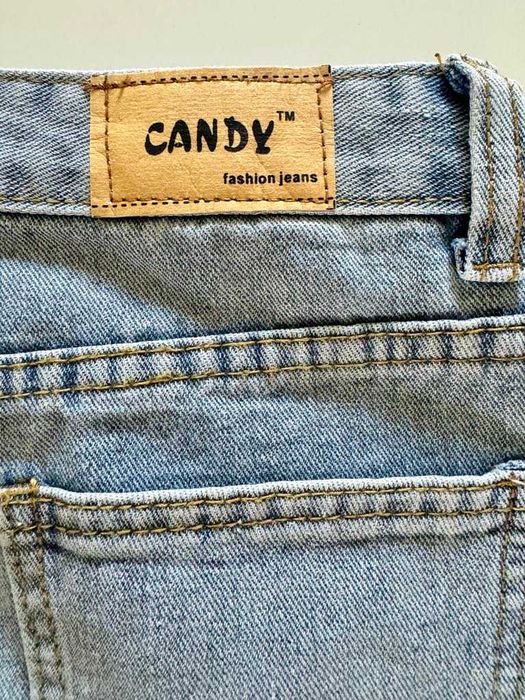 Пола деним с 3д цветя