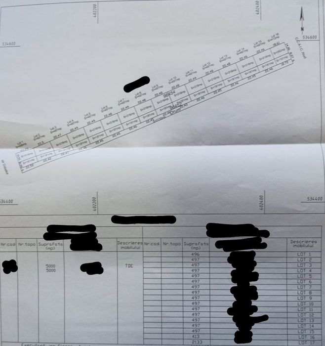 De vanzare 16 parcele/500m² , intravilan.