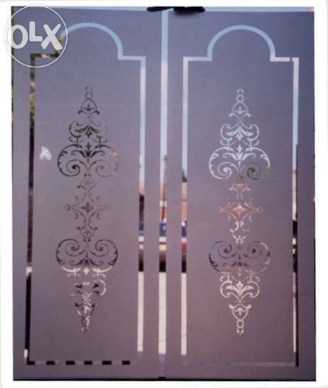 Sablare geamuri , geam sablat, folie sablare,sabloane sablat