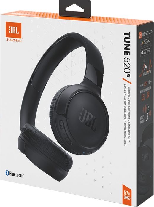 Безжични слушалки JBL Tune 520BT, черен - JBLT520BTBLKEU
