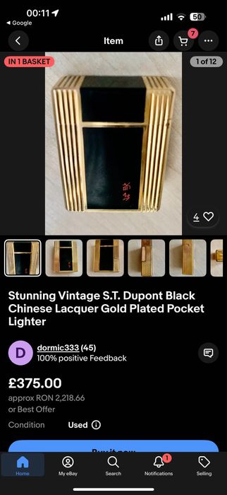 Bricheta Dupont Black
Chinese Lacquer placata aur