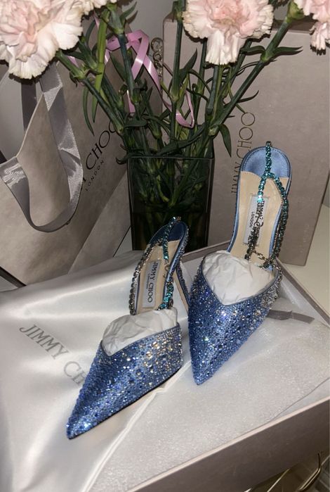 Pantofi Jimmy choo saeda crystal pe comanda