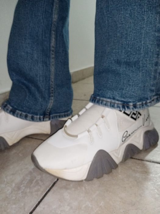 Versace Squalo knit trainers White