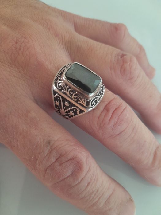 Кольцо мужское серебряное. Перстень.