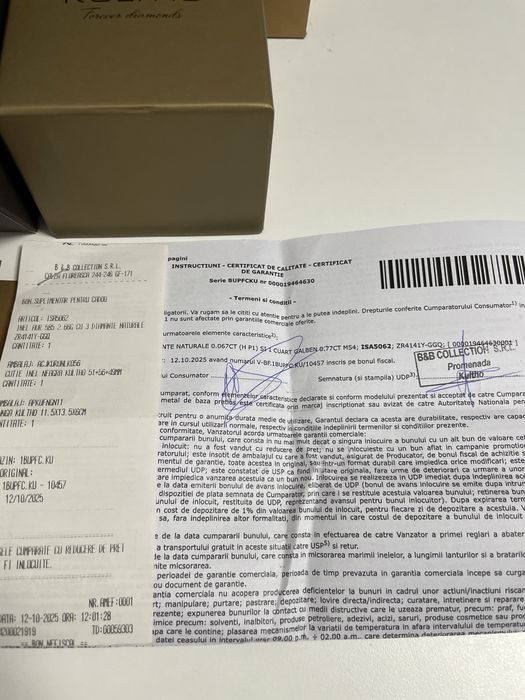 Inel aur 585 diamante si quartz - Kultho