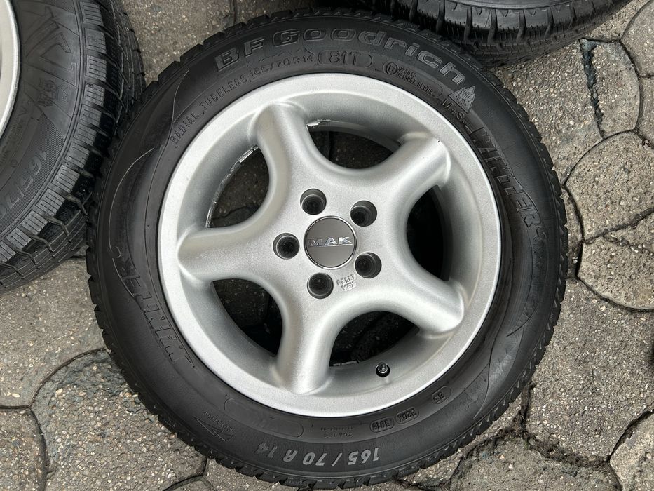 Jante aliaj 5x100mm, anvelope iarna 165/70 R14, Skoda Fabia, Rapid, VW Polo, Fox, Seat Ibiza