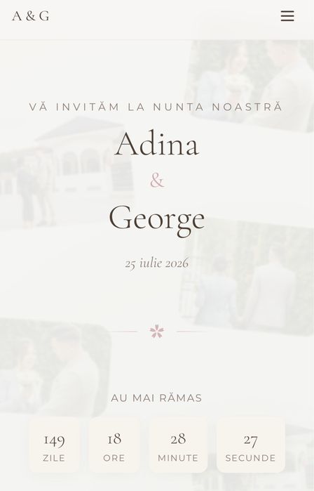 Invitație electronică nunta/botez