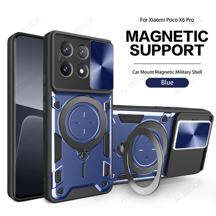 Xiaomi Poco X7 Pro / X6 Pro / GIANT RING Удароустойчив кейс с пръстен