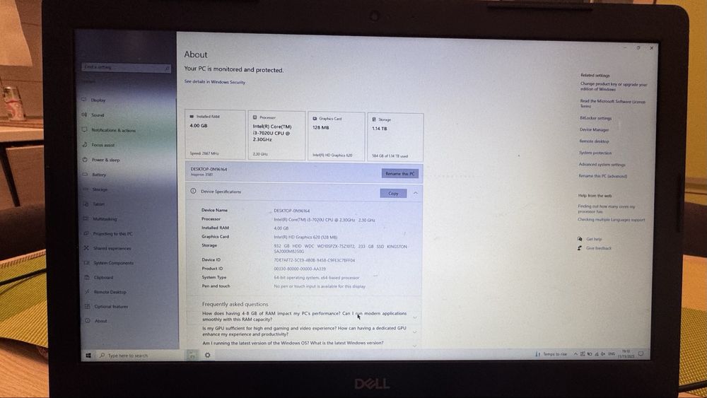 Laptop Dell Inspiron 3581, 15 inch