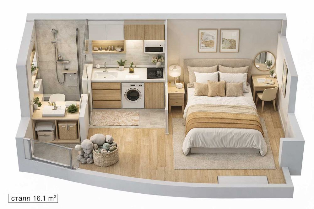 Продава се Едностаен апартамент в Варна, Владислав Варненчик - 27 кв.м за 831 €/кв.м - Снимка #1