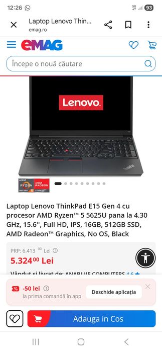 Lenovo Thinkbook E15 impecabil