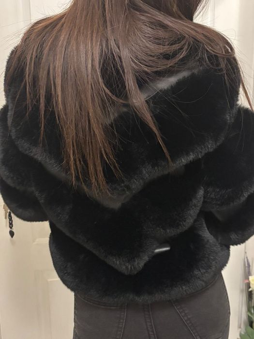 Еко палто с косъм XS