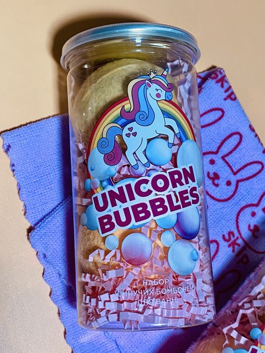 Бомбочки для ванны из Москвы. Unicorn bubbles. Большие. 2 шт. в наборе