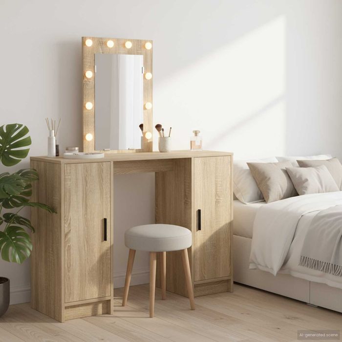 Masă de toaletă maro 102 x 33 x 135 cm lemn stratificat VidaXL