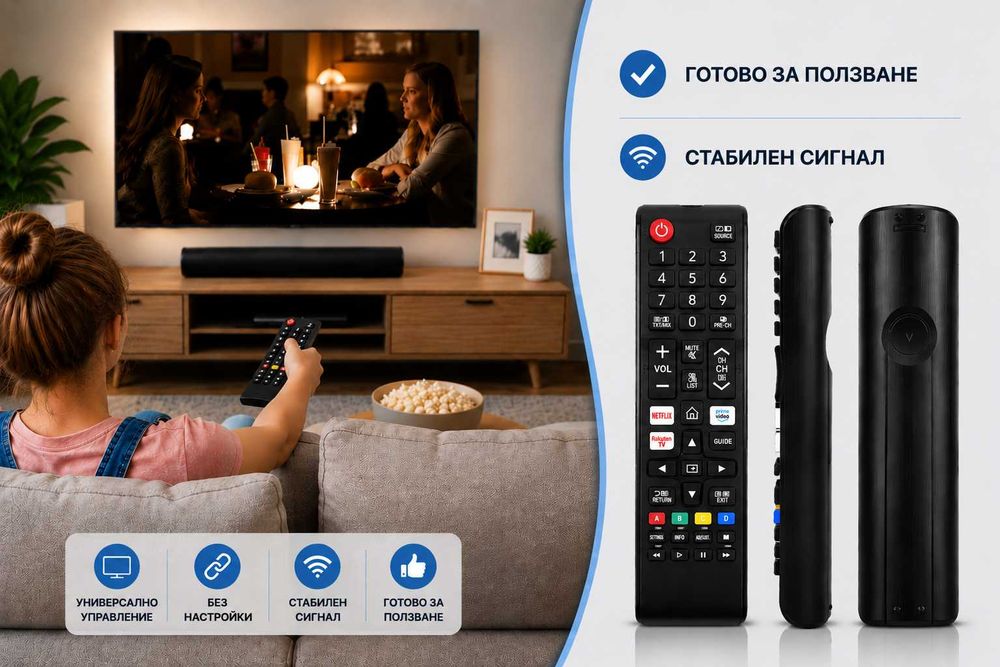 Универсално дистанционно за климатик или телевизор  (LCD/LED/Smart TV) – съвместимо с много модели