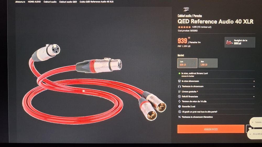 Vand cablu XLR QED Reference Audio 40.