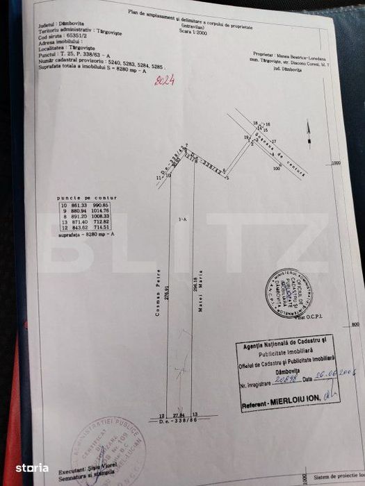 COMISION 0% LA CUMPĂRĂTOR Teren INTRAVILAN 8280 mp, zona Laminorului