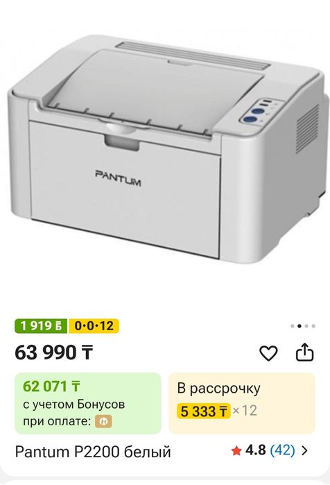 Принтер  pantum 2200