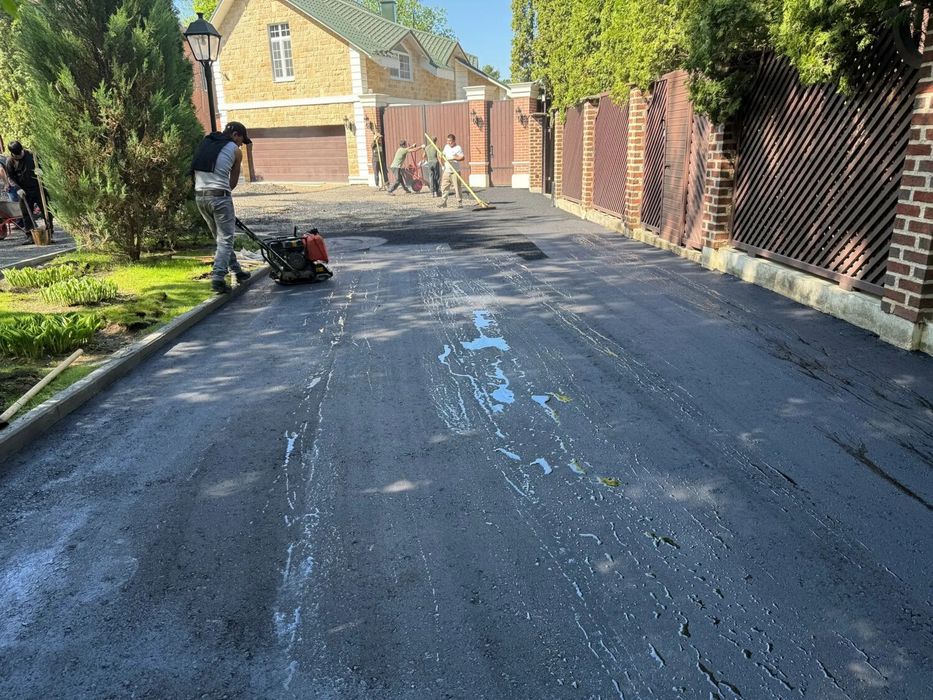 Укладка асфальта горячего и фрезерованного
