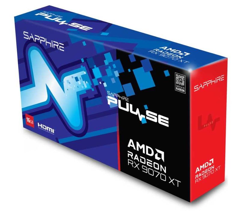 Placa Video Saphire AMD Radeon 9070XT Pulse 16GB/256GB GDDR6