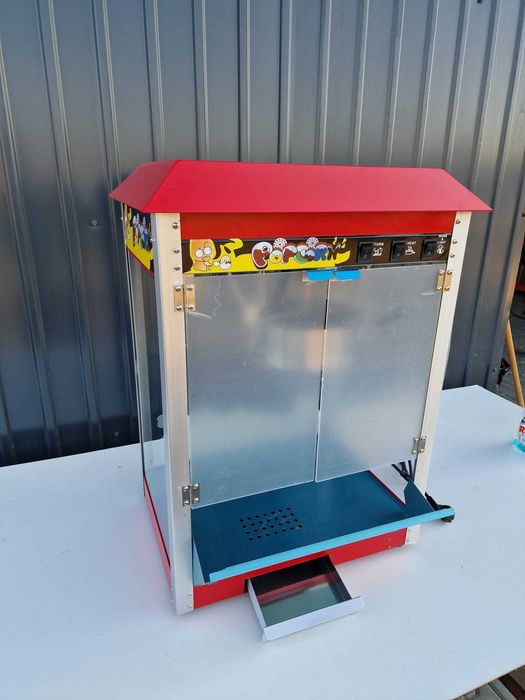 Aparat electric pentru popcorn, 1.44 kW, roșu-argintiu, capac negru